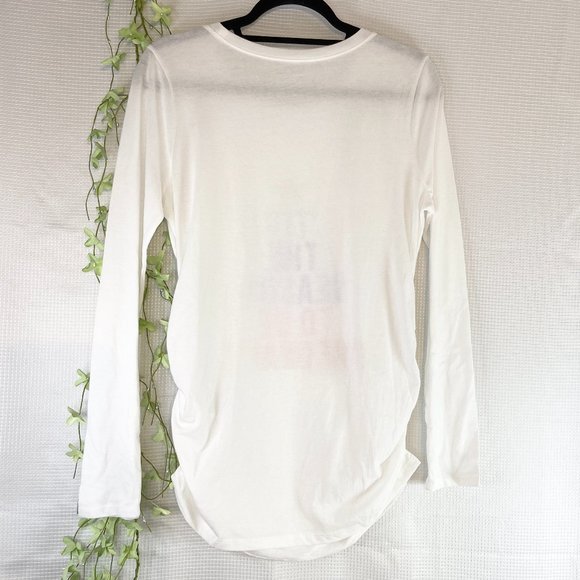 Motherhood Maternity Holiday Long Sleeve T-Shirt White Medium - Picture 5 of 8